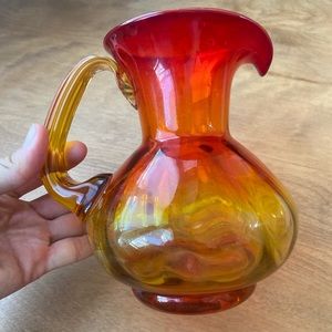 Blenko tangerine amberina pitcher